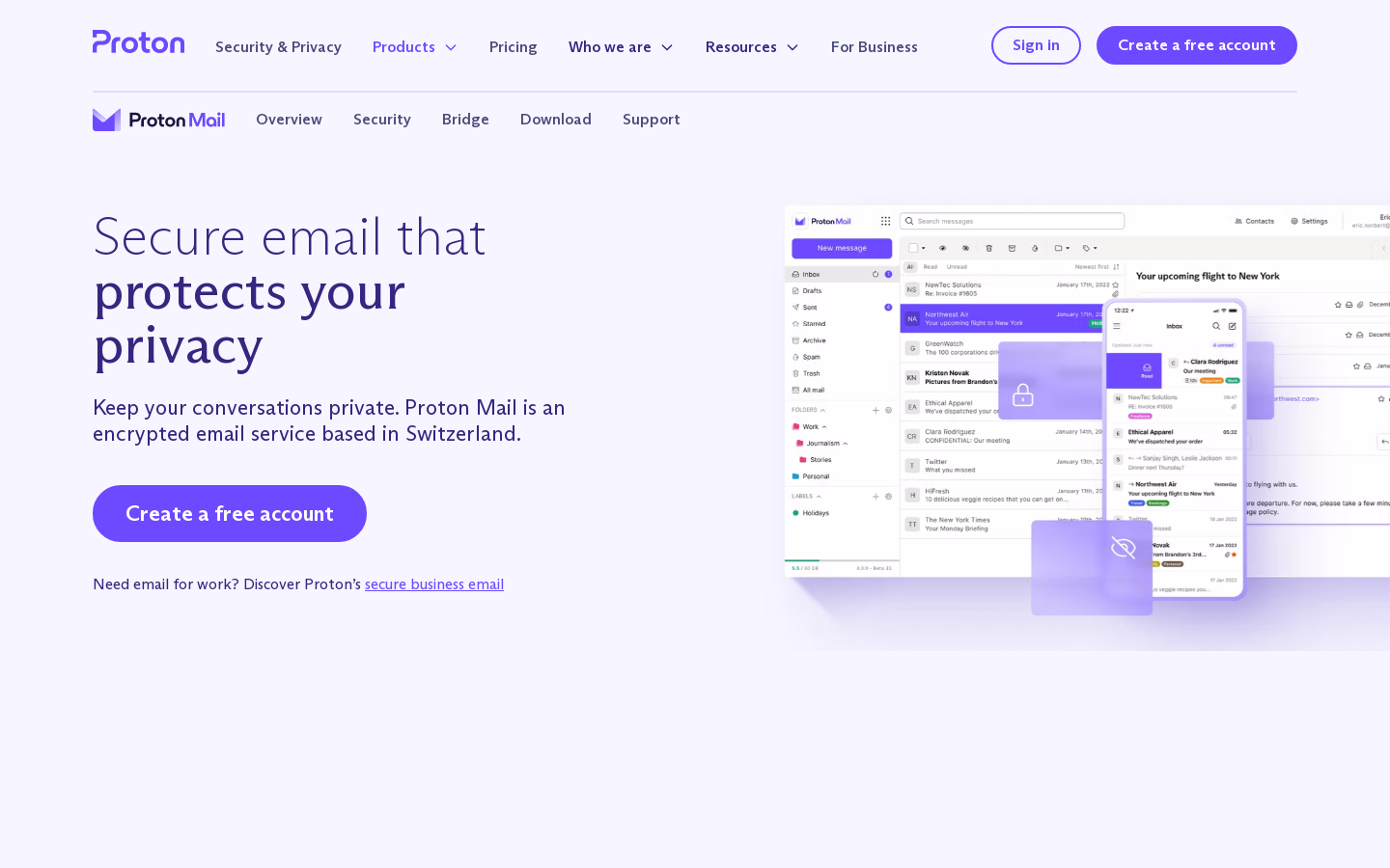 get proton mail free